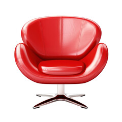 Wall Mural - Stylish Red Modern Lounge Chair with Swivel Base. Isolated on Background