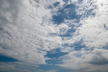 Wall Mural - The sky is blue and cloudy. The clouds are white and fluffy