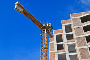 Crane and construction site