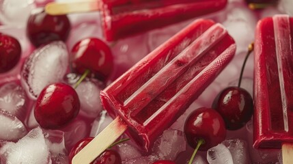 Wall Mural - national cherry popsicle day  