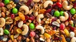 © Barbara Taylor - national trail mix day, background, nuts, cashews, walnuts, raisins, dried, cherries, almonds