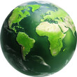 © 360VP - Set of green planets earth isolated on transparent background. Planet earth.