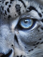 snow leopard eyes close up.