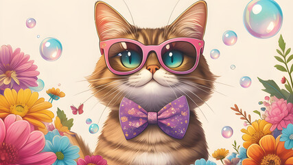  cat and butterfly