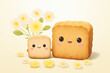 cute bread cartoon