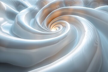 Wall Mural - a digital art piece featuring a smooth, swirling pattern in gradated blue and white shades, evoking 