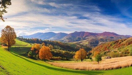 Wall Mural - zauberhafte landschaft im herbst sonniges panorama von landlicher idylle