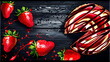 Erdbeer-Torte Poster / Leckere Erdbeertore Wallpaper / Ai-Ki generiert