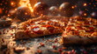Pizza Wallpaper / Frische Pizza Poster / Pizza in der Küche / Ai-Ki generiert