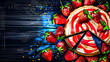 Erdbeer-Torte Wallpaper / Frische Erdbeertorte / Erdbeertorten Poster / Ki-Ai generiert