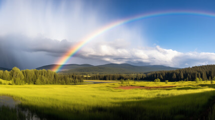  rainbow over field