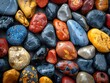 Vibrant Colored Beach Stones A Rich Earthly Texture in High K