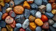 Vibrant Stones Mosaic A CloseUp of Colorful Pebbles Forming a Unique and Textured Background