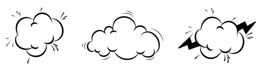 outline comic cloud