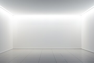 Wall Mural - Empty white room with white walls and floor.