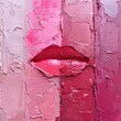 Abstract lipstick drawing. close-up showing texture with two shades of the same color