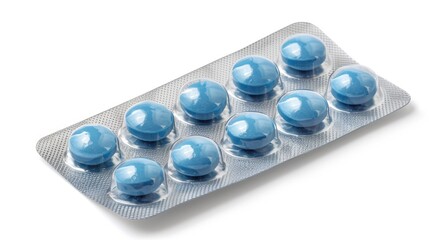 Sticker - Blue pills in a white isolated blister pack