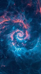 Wall Mural - A swirl of blue and red swirling in a spiral, AI