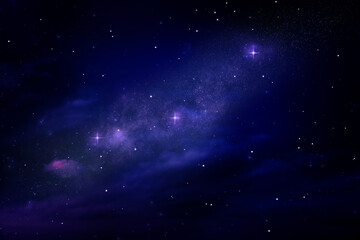 Wall Mural - Shiny galaxy and stars in celestial cosmos