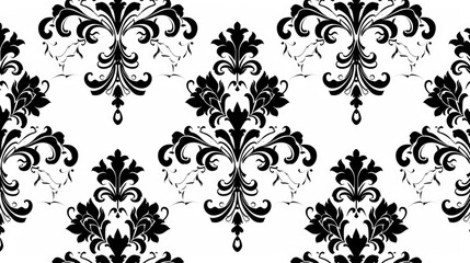 Sticker - Black pattern on a white background Seamless design for fashion textile wallpaper wrapping fabric and home decoration Basic repeating design