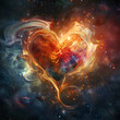 heart in space background