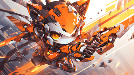 futuristic 3d dragon chibi mecha costume