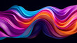 Neon-colored wavy patterns creating a vibrant contrast against a black background