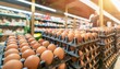 packaging of chicken eggs in a store