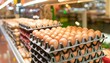 packaging of chicken eggs in a store