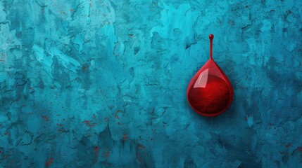 Wall Mural - Celebrate Hemophilia Day and Blood Donor Day with a striking image of a blood drop symbol set against a vibrant blue backdrop that s the concept