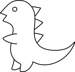 Wall Mural - dino lamp kidcore lineart