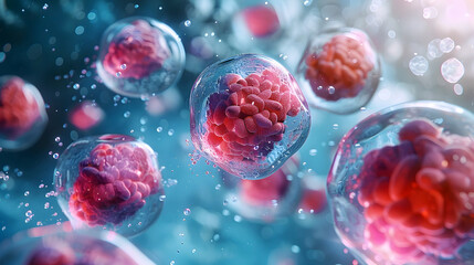 Poster - Analyzing the Potential of Stem Cell Therapy for Cardiovascular Diseases in 3D Render with Cinematic Photographic Style