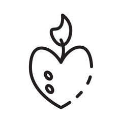 Poster - Candle Fire Heart Line Icon