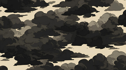 Wall Mural - illustration of cloudy sky, black clouds abstract flat