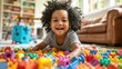 © Intelligent Horizons - Lively Toddler Playtime with Engaging Colorful Toys and Activities in Vibrant Home Setting