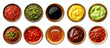 © PixMarket - Bowls with various types of sauce isolated on transparent background