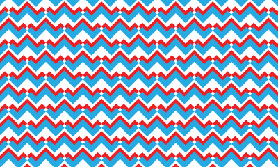 Wall Mural - abstract simple monochrome geometric red blue wave pattern.