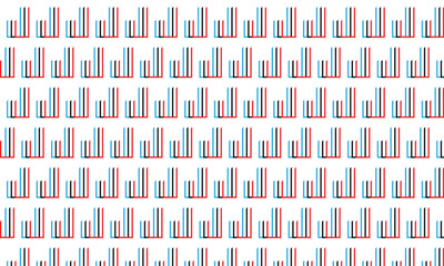 Wall Mural - abstract simple geometric blue red black illusion line pattern.