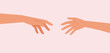 © nicoletaionescu - Hands Reaching for Each other in Solidarity Vector Cartoon Illustration. People helping each other from human empathy and unity