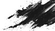 Abstract black in splash, paint, brush strokes, stain grunge isolated on clear background