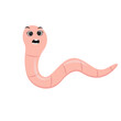 © Denu - Earthworm Cartoon Character in Flat Design. Isolated on White Background. Vector Illustration
