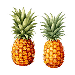 Wall Mural - a drawing of pineapples with a slice cut out of it