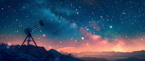 Wall Mural - stargazing in the majestic night sky an astronomical adventure through the cosmos