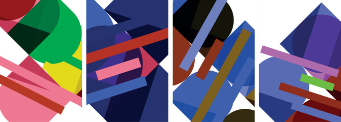 Geometric composition abstract background poster set for wallpaper, business card, cover, poster, banner, brochure, header, website
