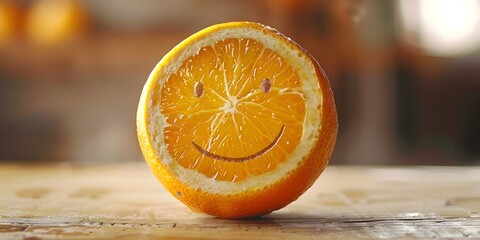 Wall Mural - Happiness Science Citrus Delight Exploring Lifestyle Choices for Well being