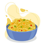 Fototapeta Dinusie - Noodle element. Vector illustration with food theme. Editable vector element.