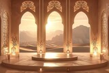 Fototapeta  - 3D rendering of a luxurious Arabian palace