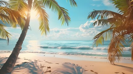 Beautiful beach and sea landscape background