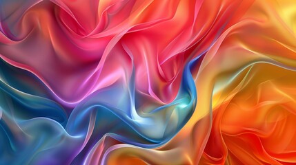 Wall Mural - abstract background with colorful waves