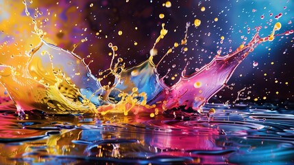 Wall Mural - abstract colorful water splash background